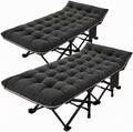 ABORON 2PK Camping Cots for Adult, 28" Extra Wide Outdoor Sleeping Bed Cot