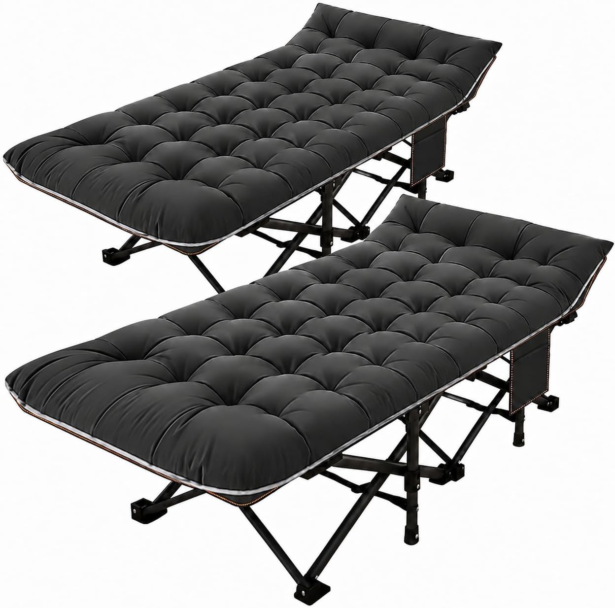 ABORON 2PK Camping Cots for Adult, 28" Extra Wide Outdoor Sleeping Bed Cot