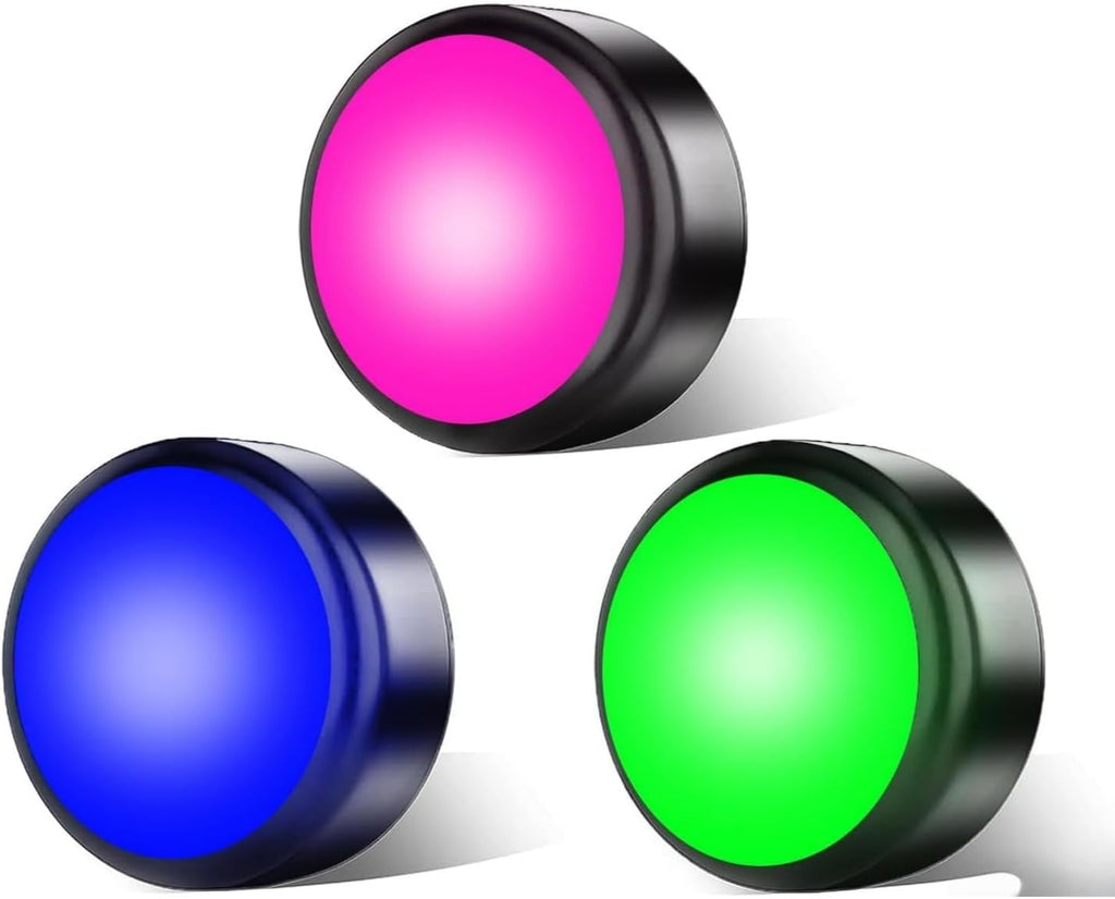 Push Lights with Remote 6-Piece Battery-Powered LED Hockey Puck Lights, Wireless Under-Cabinet & Baseboard Illumination, Dimmable & Color-Changing (3pack Black, Color)