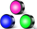 Push Lights with Remote 6-Piece Battery-Powered LED Hockey Puck Lights, Wireless Under-Cabinet & Baseboard Illumination, Dimmable & Color-Changing (3pack Black, Color)