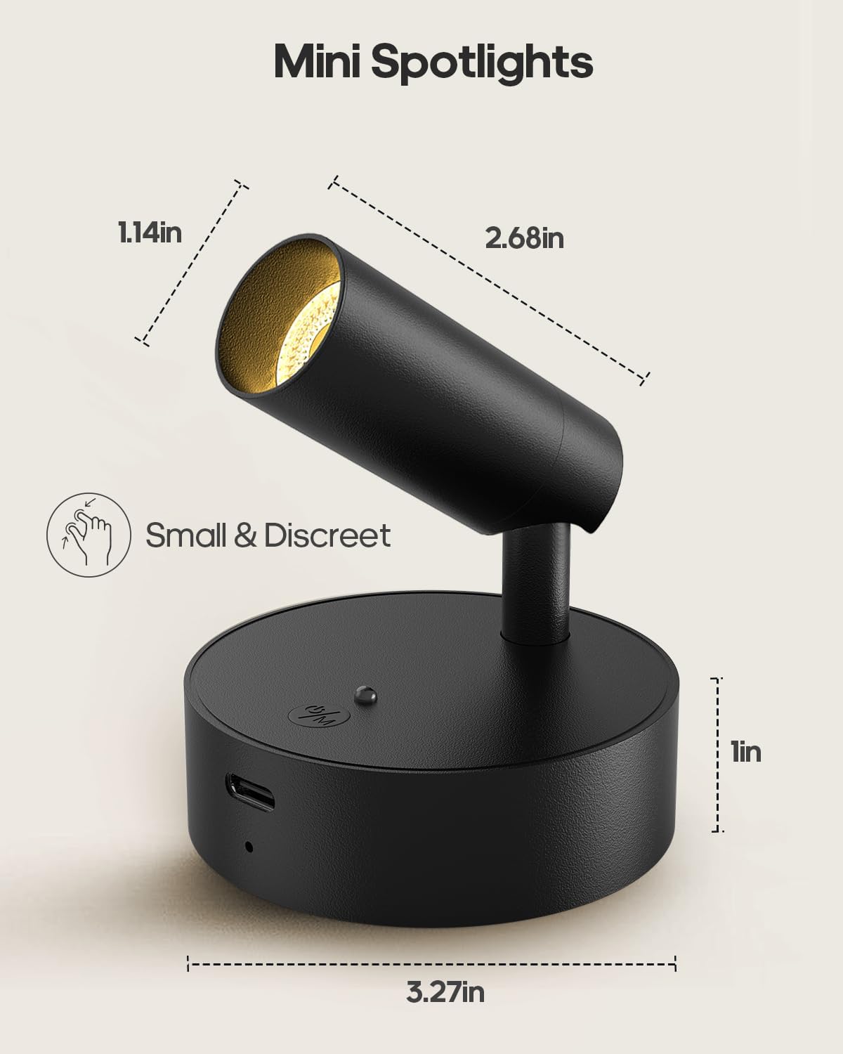Spotlights Indoor with Remote, 3000Mah Rechargeable Wireless Plant Light
