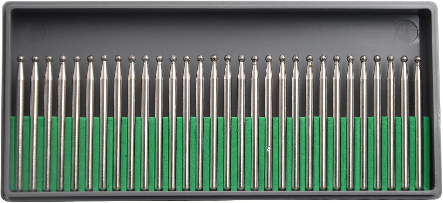 30Pcs 4mm Cylinder,3mm Shaft,Diamond Stone Abrasive Burs Burr Grit Bits for Rotary Tool Grinding Head Jewelry Lapidary Woodworking (Cylinder 4mm)