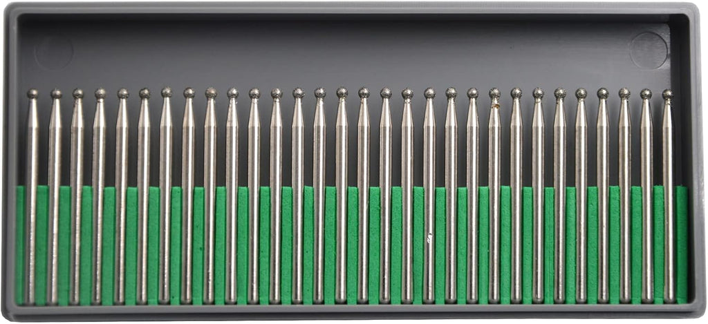 30Pcs 6mm Barrel Head,3mm Shaft,Diamond Stone Abrasive Burs Burr Grit Bits for Rotary Tool Grinding Head Jewelry Lapidary Woodworking (Barrel 6mm)