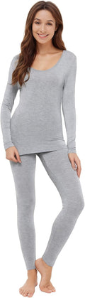 WiWi Soft Underwear for Women Thermal Long Johns Sets Super Warm Base Layer Top Pants Pajamas Set Viscose from Bamboo S-3X