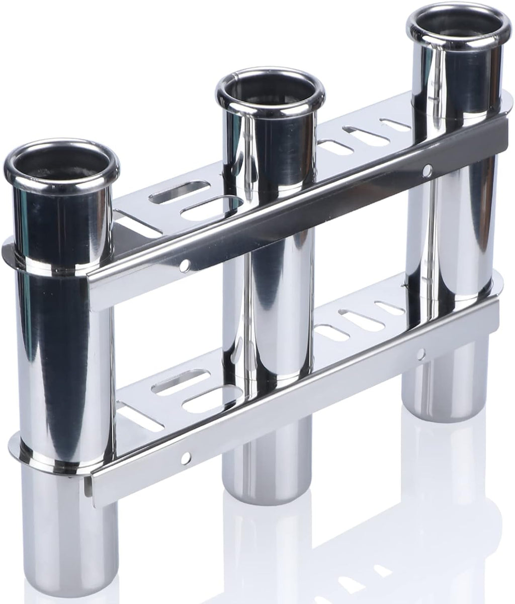 Fishing Rod Holder for Boat, Vertical Wall Mounted Fishing Rod Rack, Stainless Steel Rod Holder for Marine Boat,Fishing Boat, Truck (4 Tubes Standard)