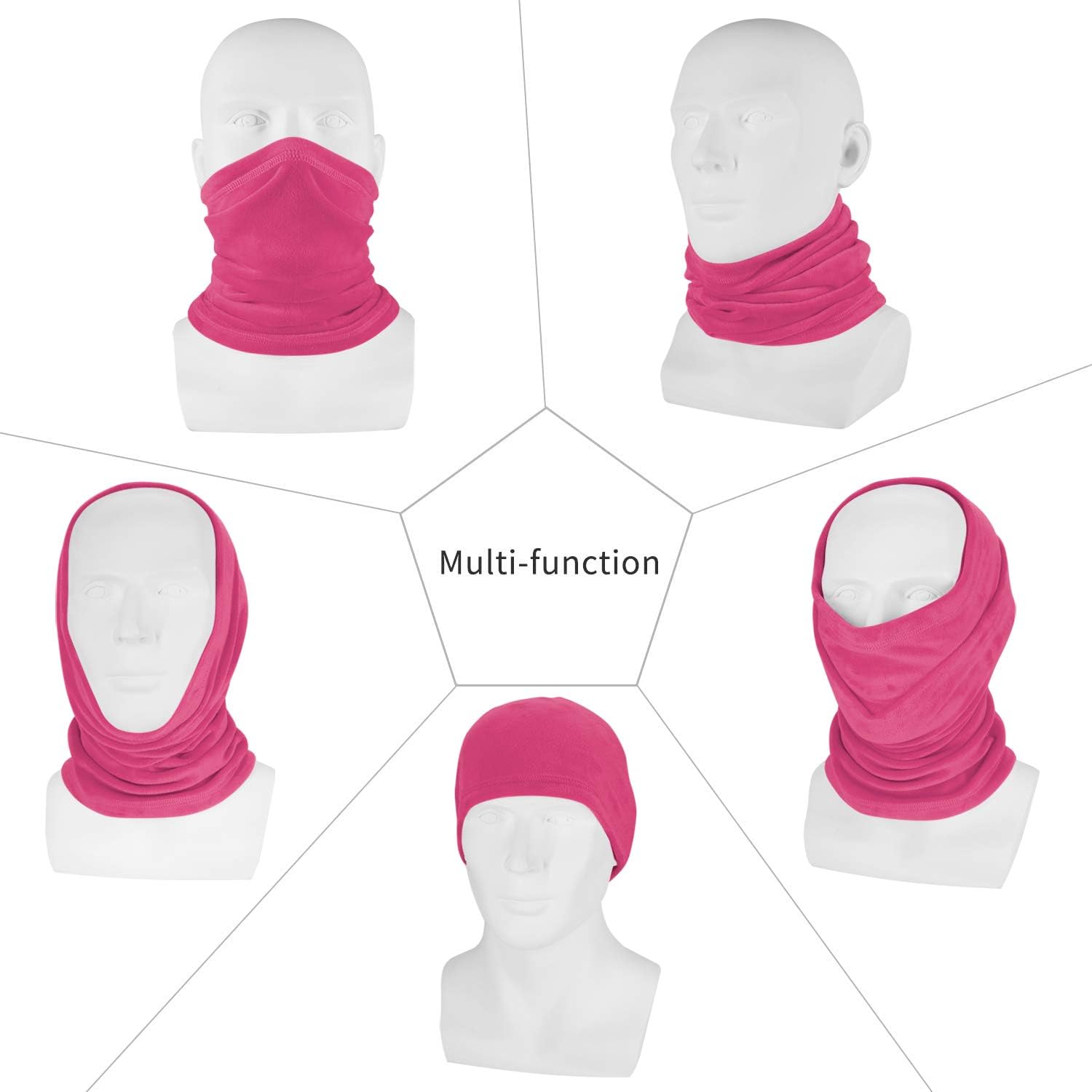 Fleece Neck Warmer Windproof Winter Neck Gaiter for Men Women