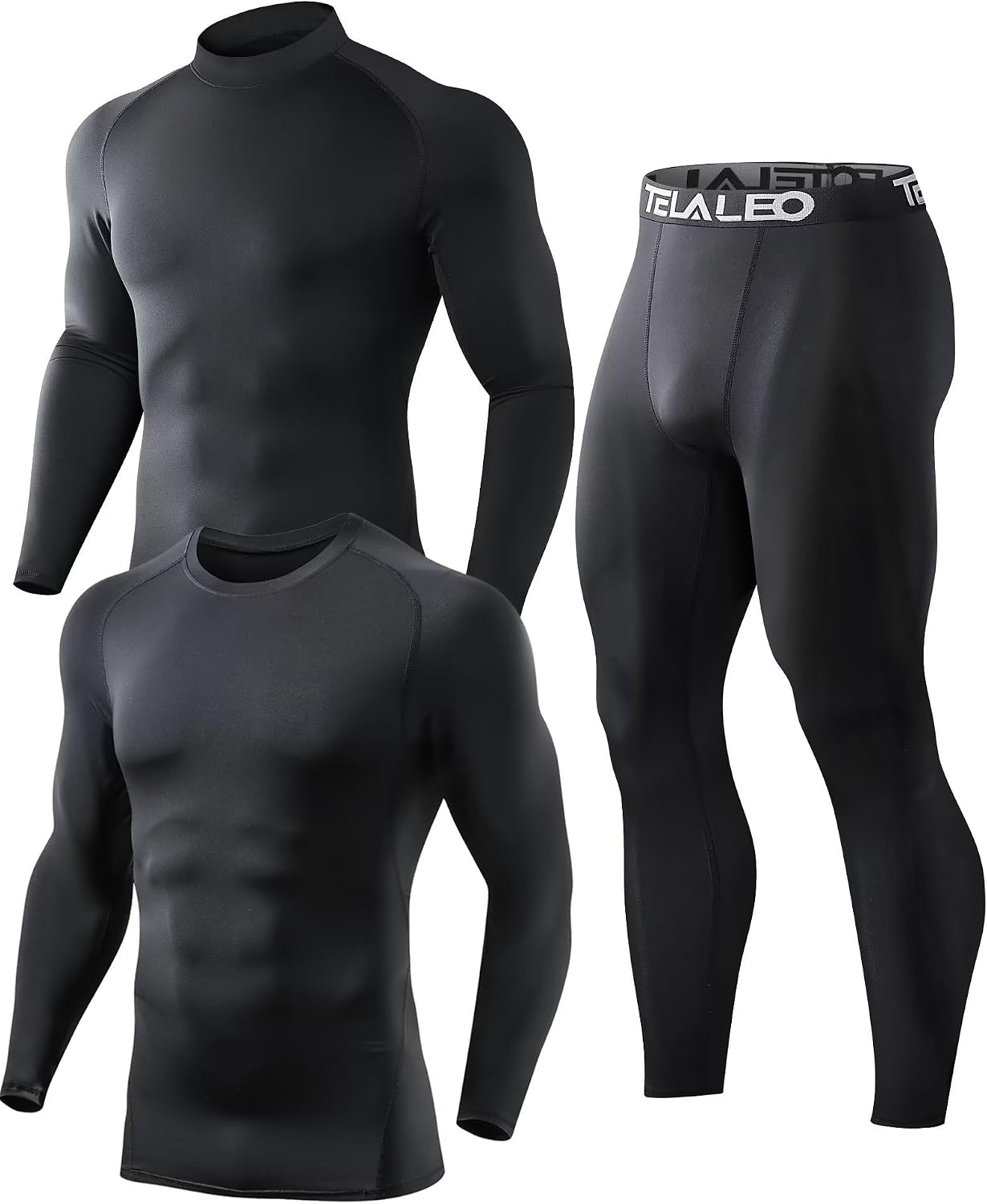 4 or 5 Pack Men's Thermal Compression Pants Fleece Lined Tights Leggings
