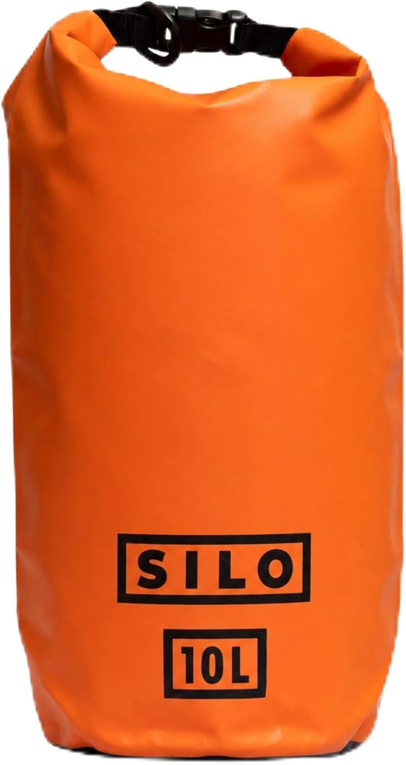 SILO Dry Drop 10L Waterproof Dry Bag - Ultralight Roll-Top Gear Bag for Trail Running, Ultramarathon Crew Drop, Kayaking, SUP, Hiking, Camping, Beach - 500D PVC, Shoulder Strap Pink