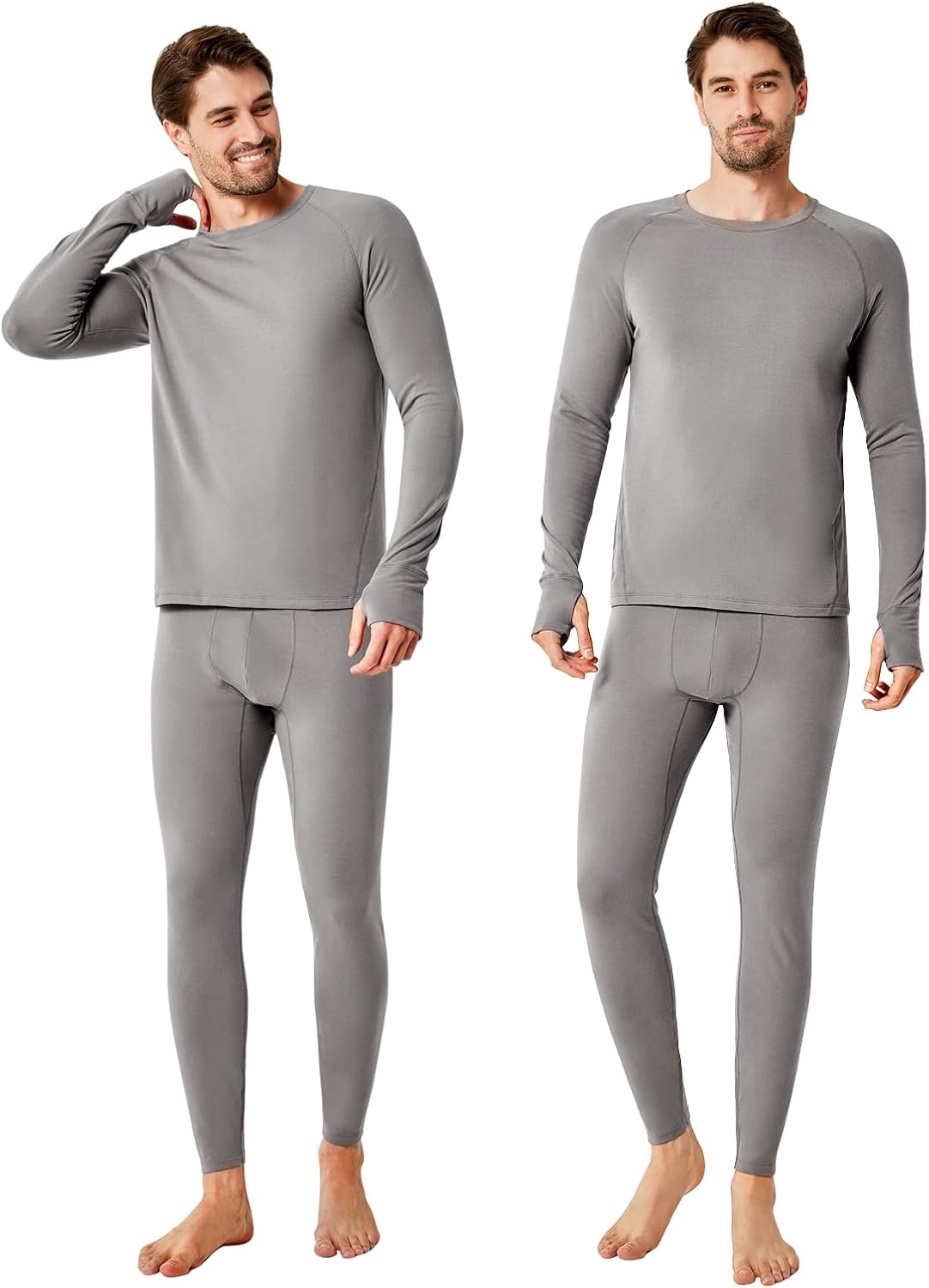Thermal Underwear for Men - 2 Styles: 185g Lightweight Thin Base Layer & 220g Midweight Micro-Fleece Lined Long Johns