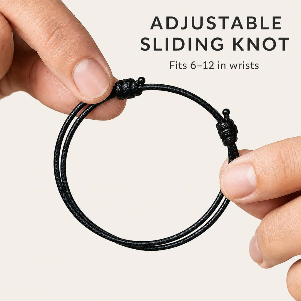 Wax Nylon Cord Bracelet for Men Women, Adjustable Waterproof String Jewelry