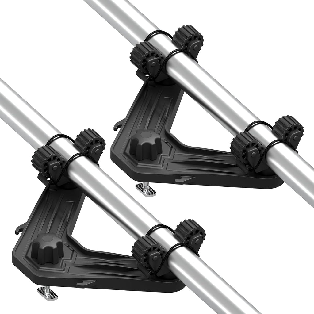 Huntury DoubleHeader Kayak Track Paddle Holder, Save Kayak Track Space, Kayak Paddle Clip, Kayak Track Mount Accessories, Kayak Oar/Fishing Net Holder for Fishing, Pack of 2