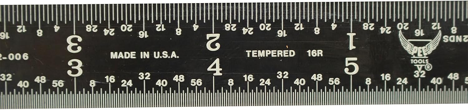 PEC Tools 6" Metal Rule, Designed for High-Accuracy Industrial Environments, Made in USA