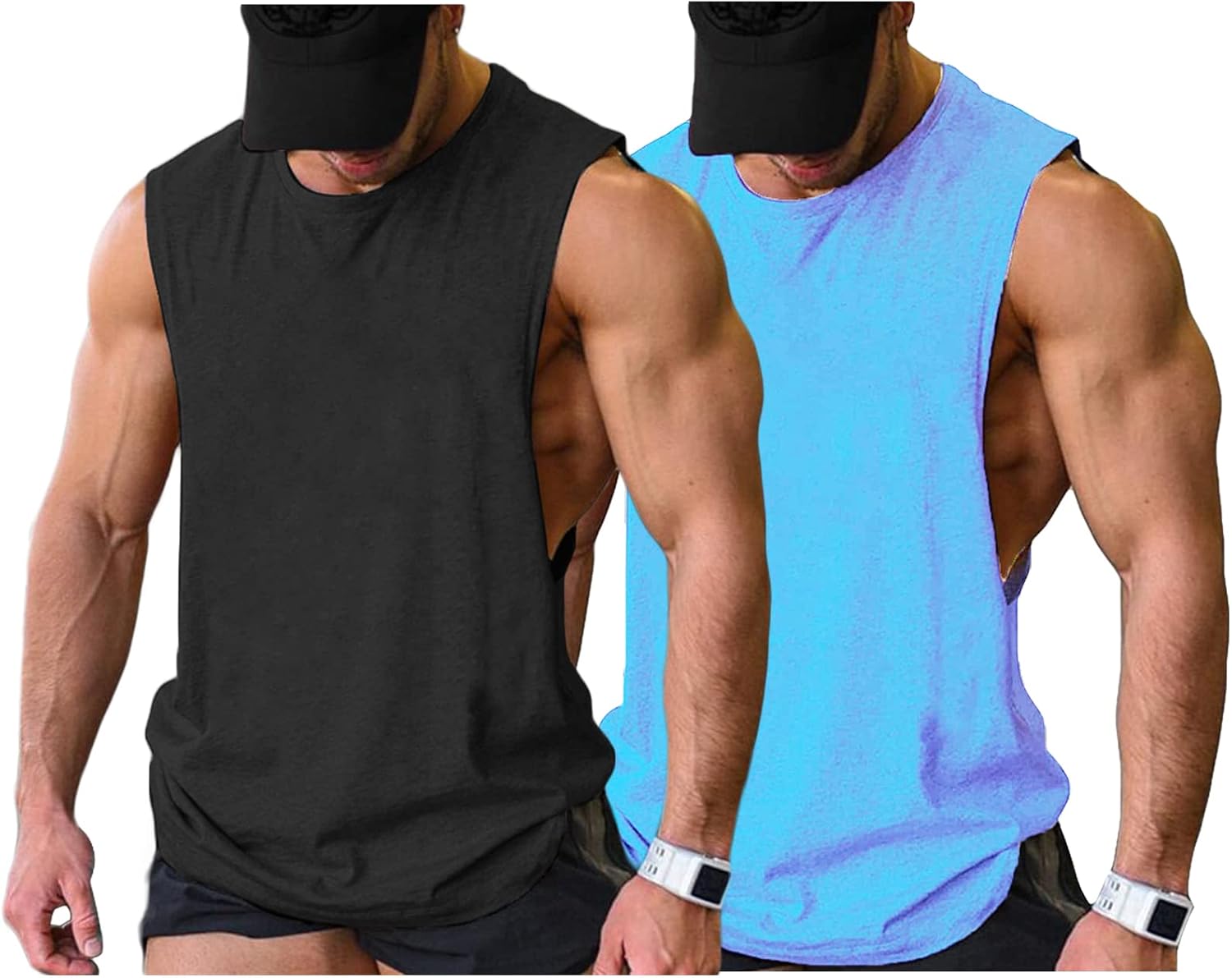 COOFANDY Men Workout Tank Top 2 Pack Gym Bodybuilding Sleeveless T Shirts