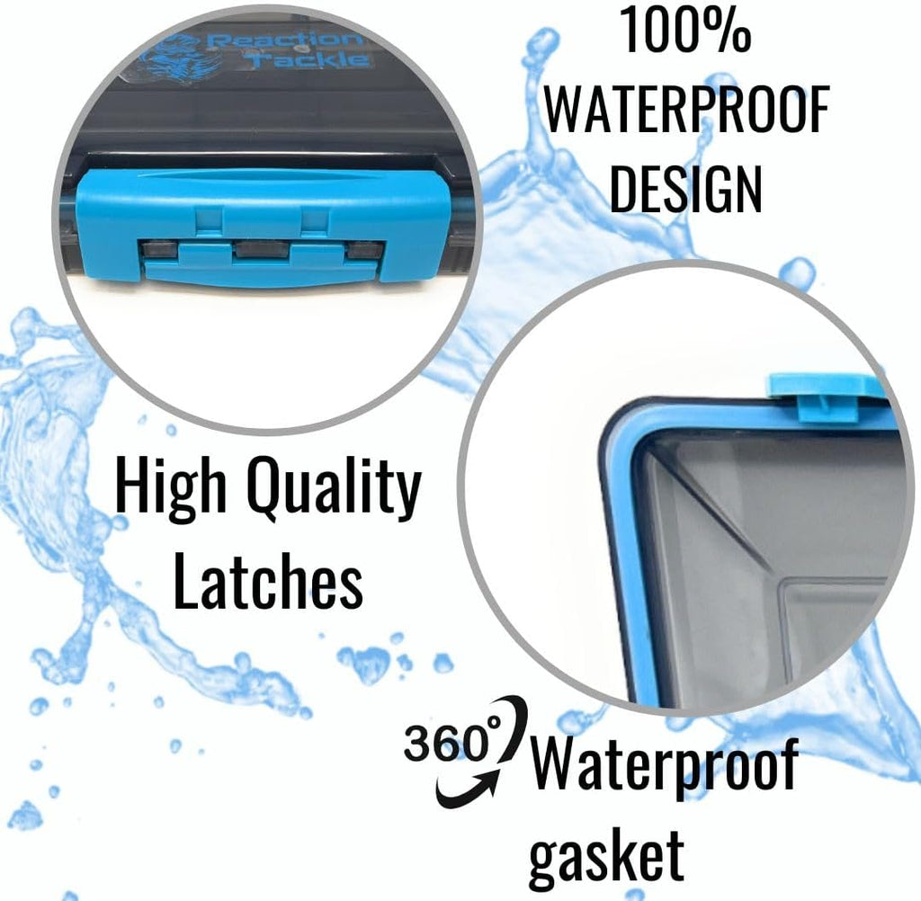 Reaction Tackle Premium Tackle Trays, Water Resistant Fishing Tackle Box Organizers with Triple Clip Closure, Removable Dividers and Clear View Design - 3600 (2-Pack)