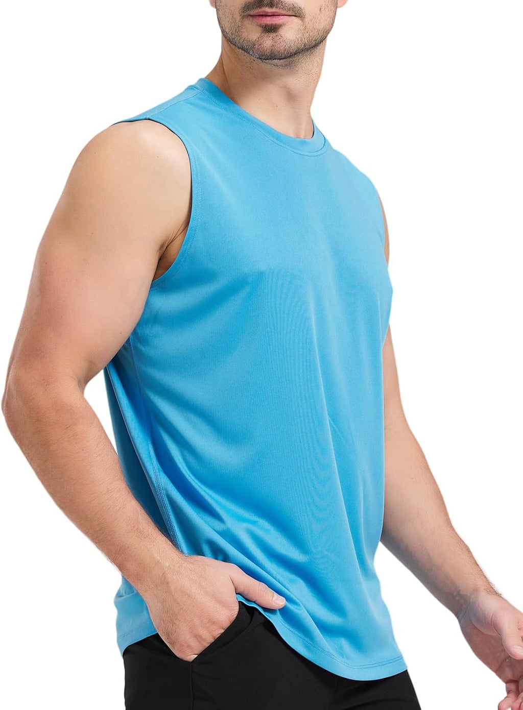 Men's Sleeveless UPF 50+ Swim Shirts Quick Dry UV Workout Tank Top