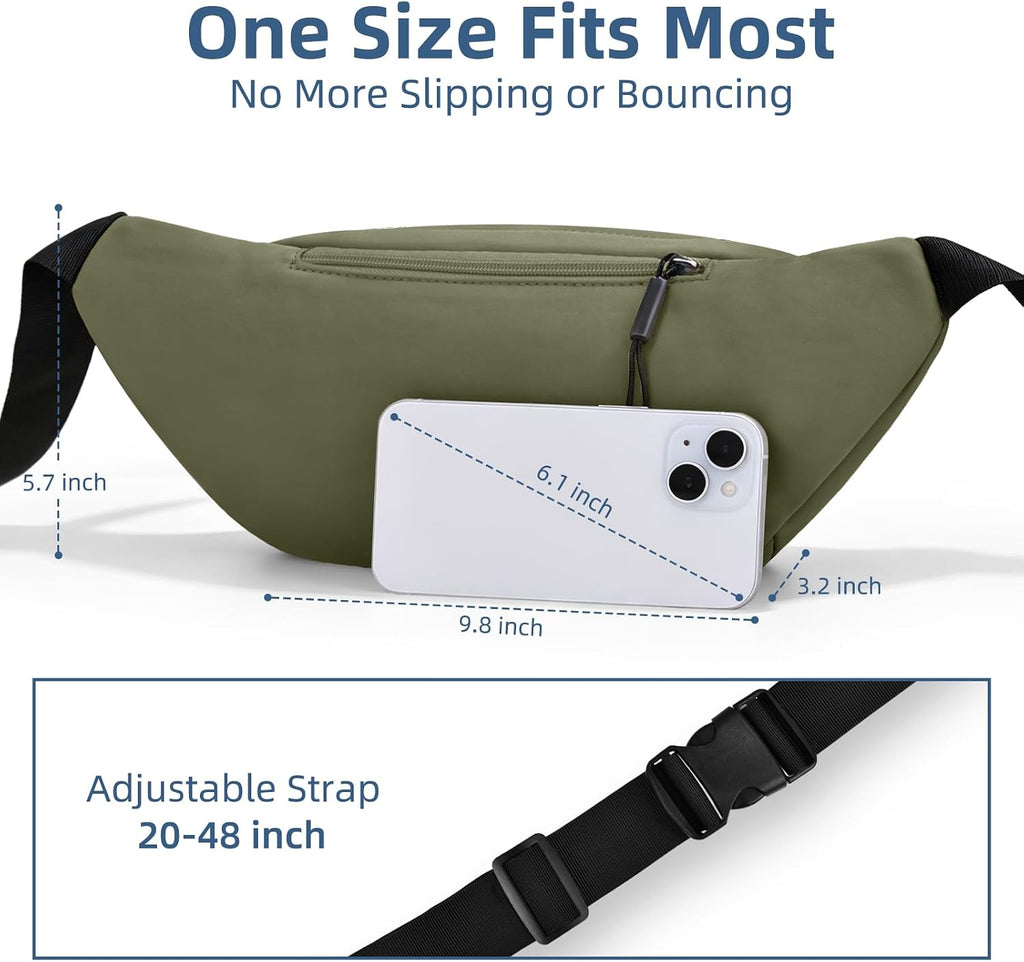 ZOORON Fanny Packs for Women Men Crossbody Waist Pack Bag Running Belt
