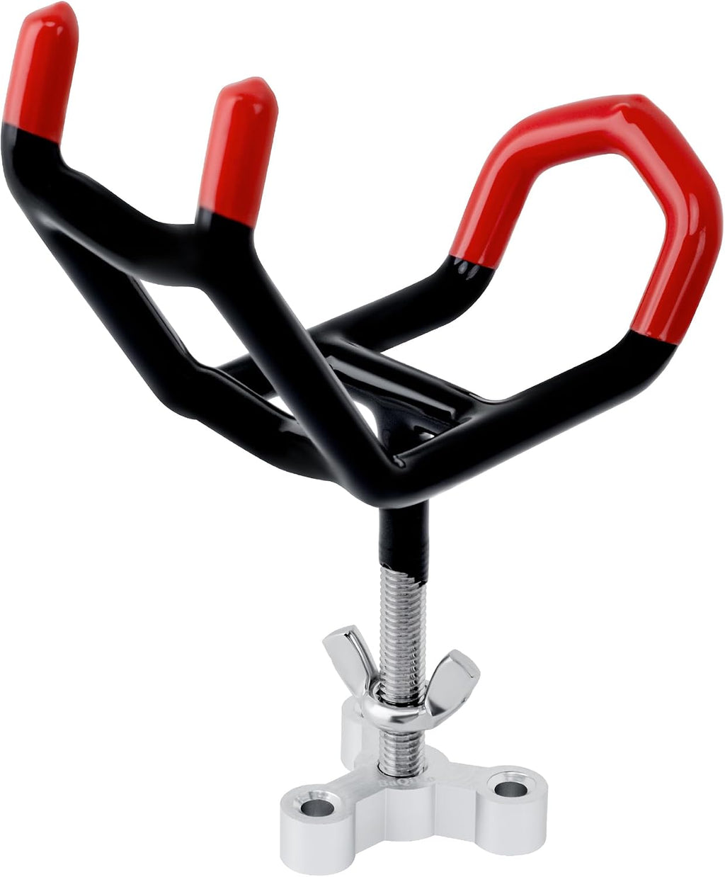 Dual-Angle Boat Fishing Rod Holder Rest, 4 Pack, 5° & 25° V-Shape Rod Cradle with Anti-Slip Rubber Tips, 3/8”-16 Thread Mount