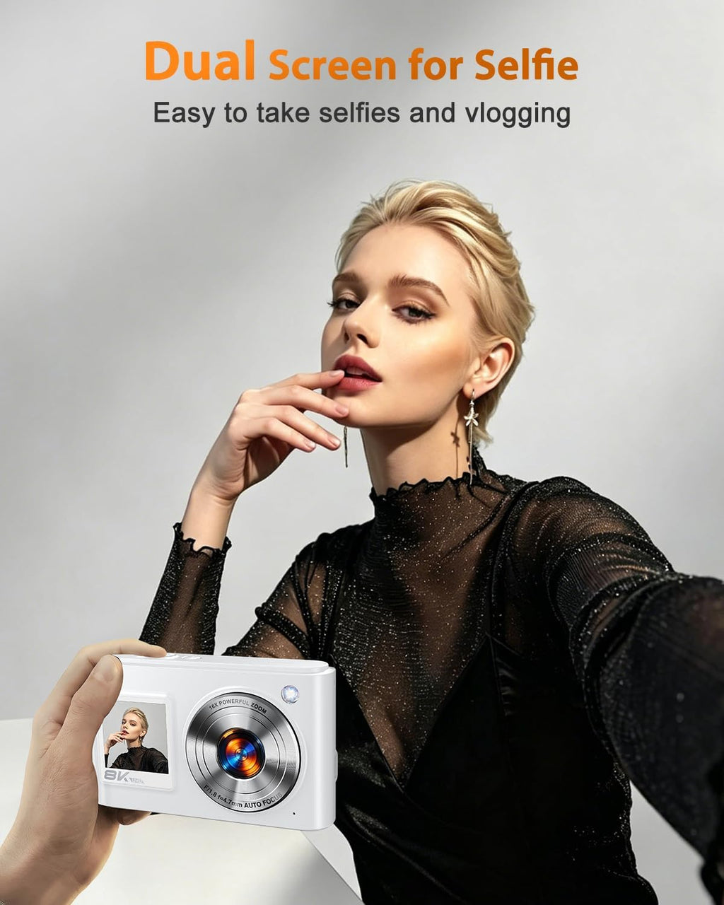 8K Digital Camera for Photography 96MP WiFi Dual Screen Camera for Kids