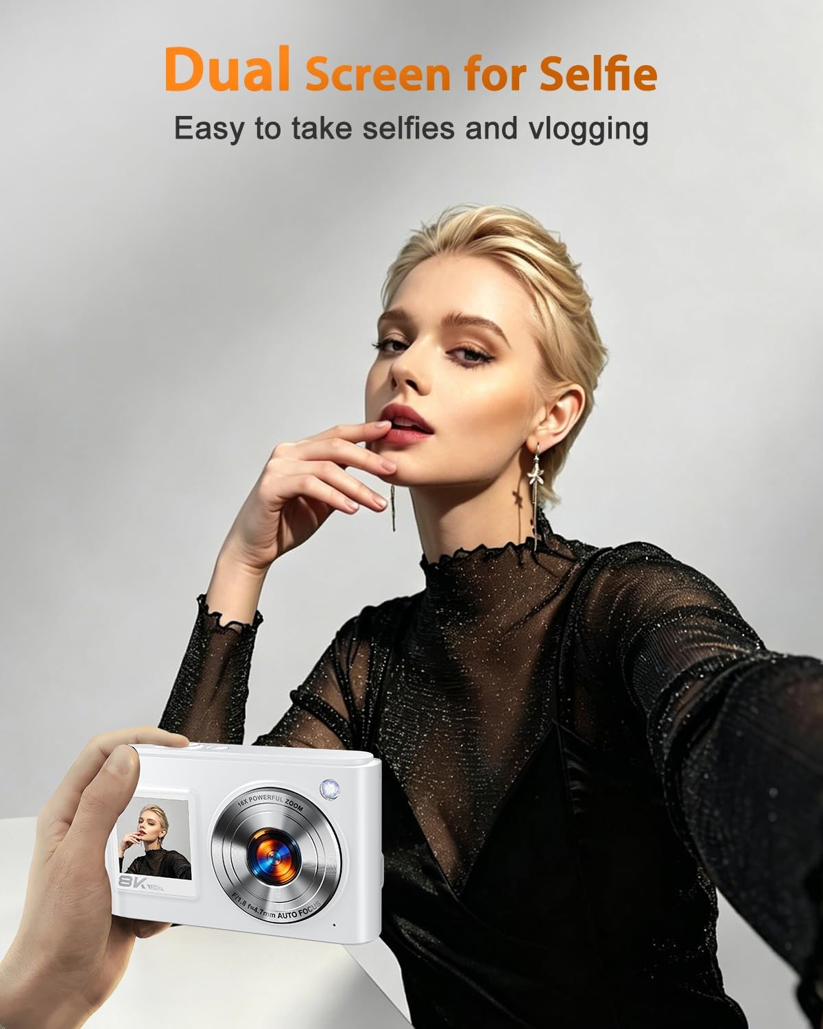 8K Digital Camera for Photography 96MP WiFi Dual Screen Camera for Kids