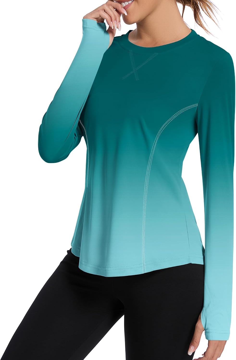 Avoogue Women UPF 80+ UV Shirts Long Sleeve with Thumb Holes Workout Tops