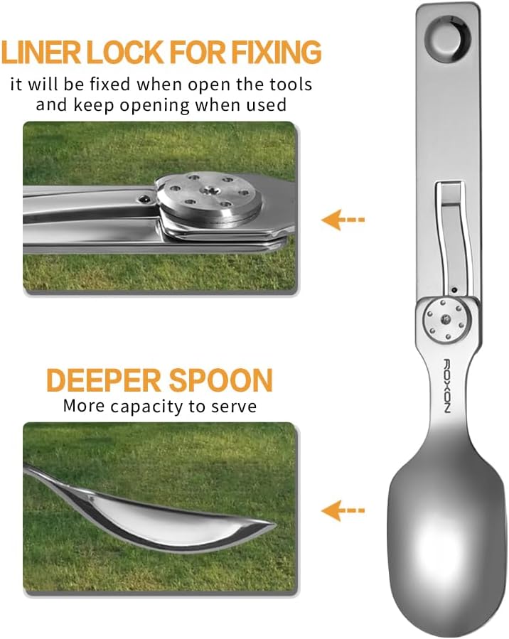 Roxon C2 2 in 1 Detachable Folding Camping Utensil with Fork & Spoon