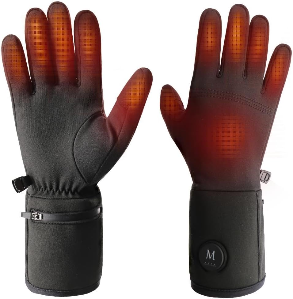 Rechargeable Heated Glove Liners Men Women, Thin Warm Winter Ski Liners(XL/XXL)
