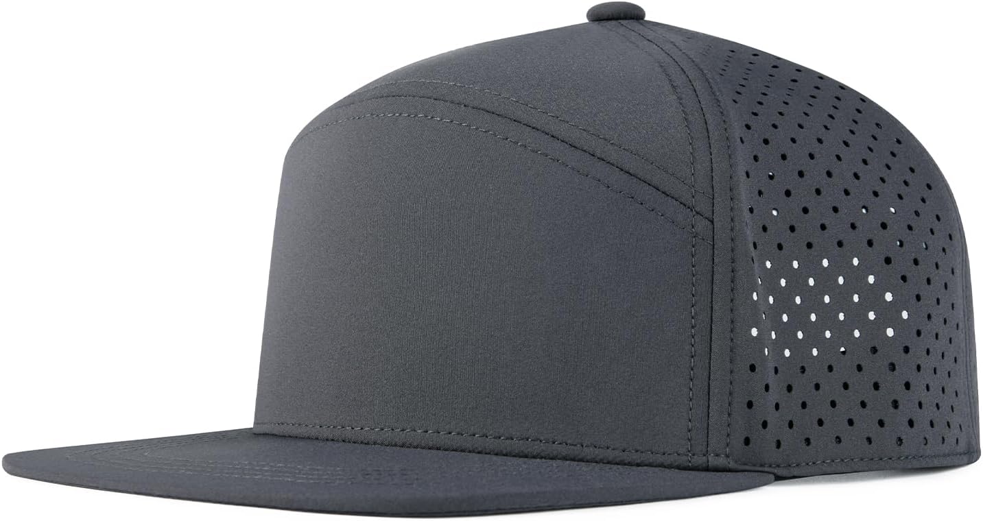 FEINION Men Laser Mesh Flat Brim Snapback Baseball Cap