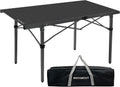 29.9" Tall Folding Camping Table for 2-6 Person, 54.7" Large Aluminum Foldable Roll-up Table Outdoor with Carry Bag for Picnic, Camp, Sturdy, Backyard, Patio