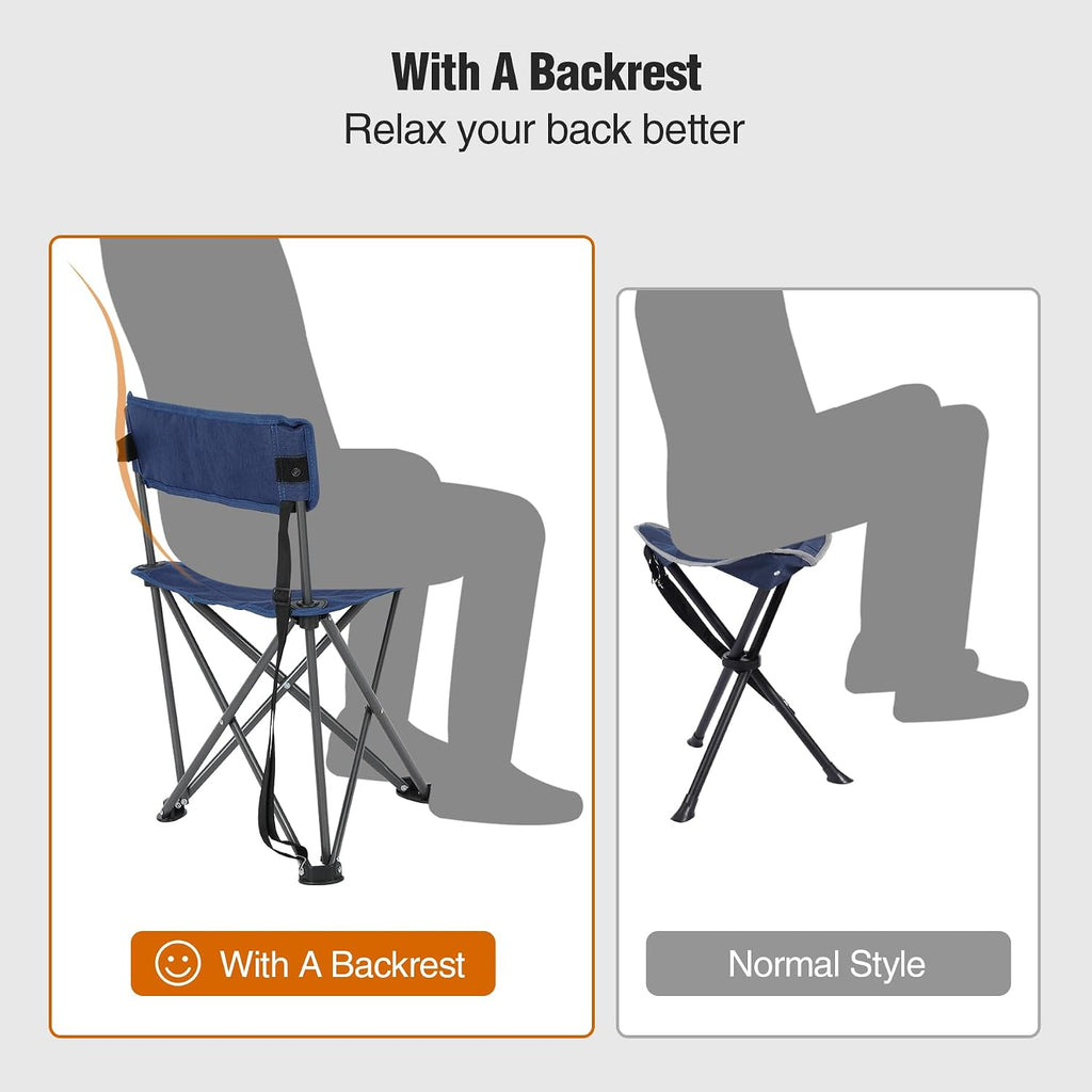 REDCAMP 2 Pack Tripod Chairs for Adults, Folding Lightweight Portable Golf Chairs