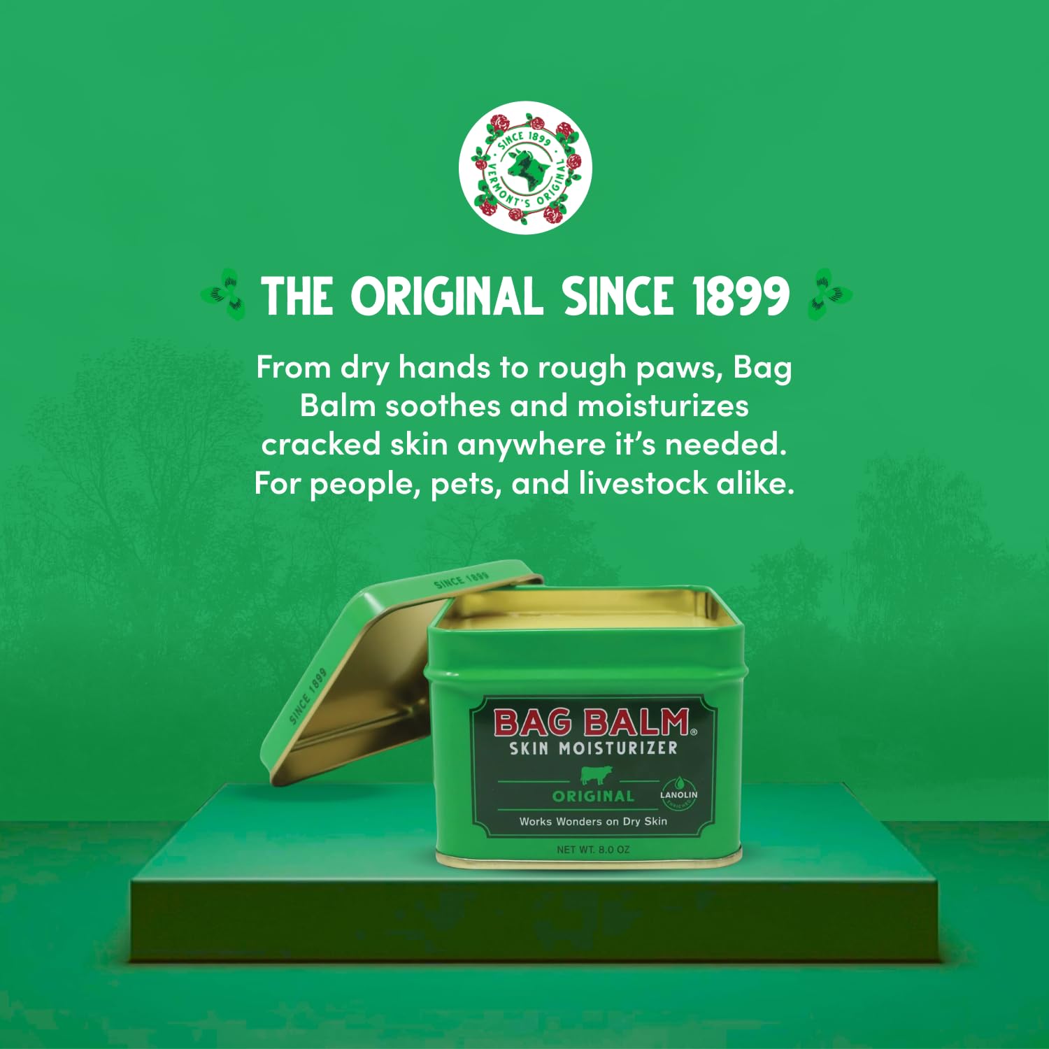 Bag Balm Vermont’s Original Pet Paw & Skin Balm – Moisturizing Salve for Dry, Cracked Paws, Noses & Rough Skin – 8 Ounce – 2 Pack