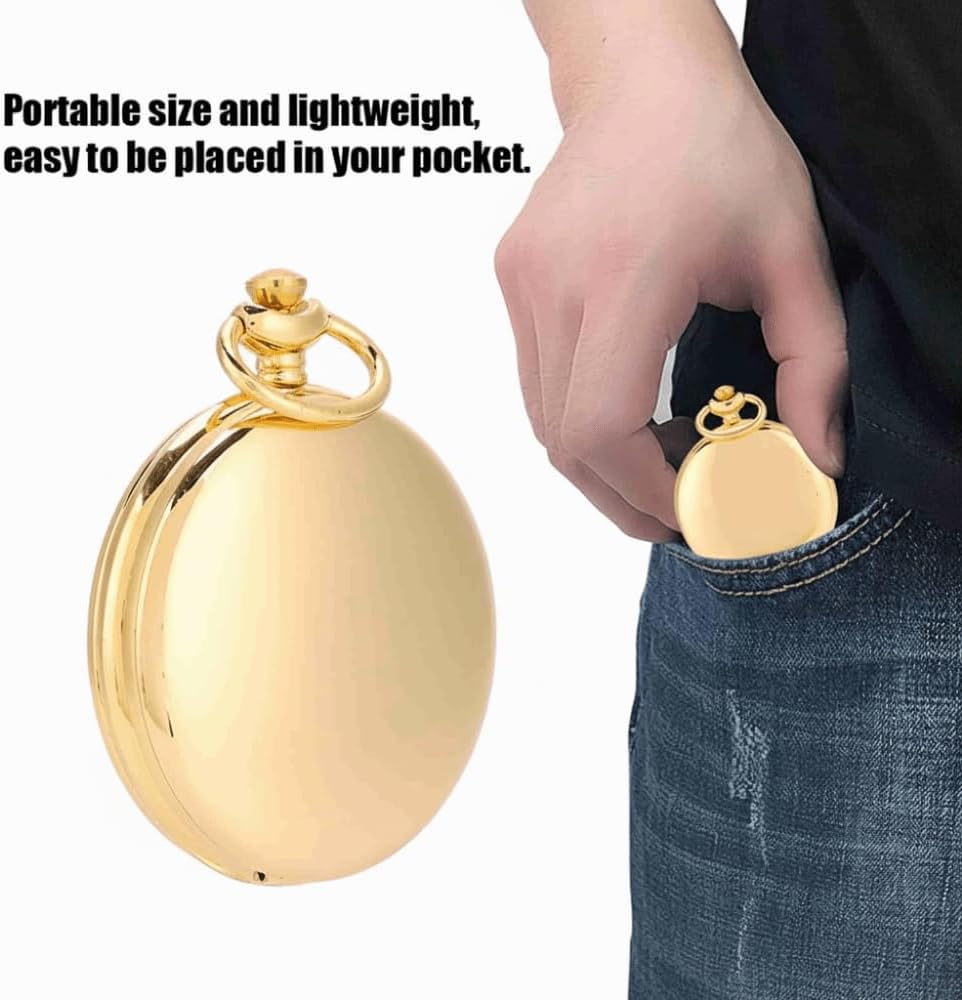 2 Pcs Golden Antique Navigation Compass Keychain – Water Proof Flip-Open Pocket Compass for Outdoor Camping & Hiking
