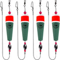 Fishing Floats Rigs Popping Corks for Saltwater Rattle Weighted Bobbers Fishing Tackle (4pcs, 2/3/4/5 in, Green/Yellow/Orange)