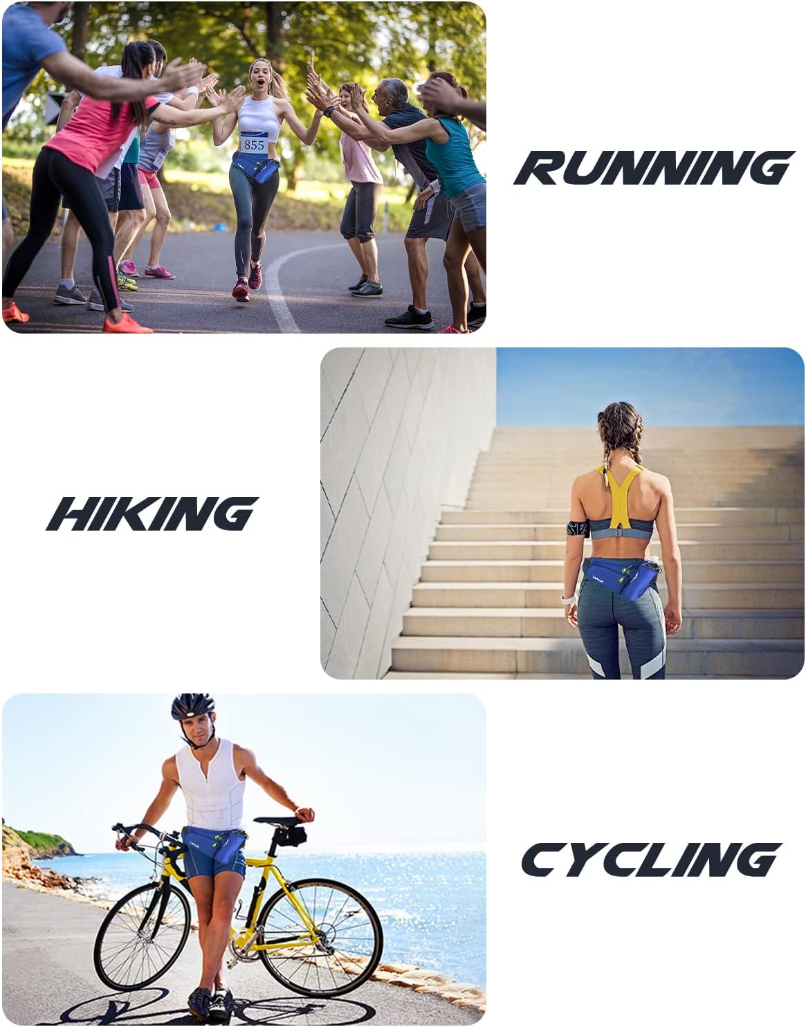 Labeol Running Belt, Waterproof Hydration Belt with Water Bottle Holder