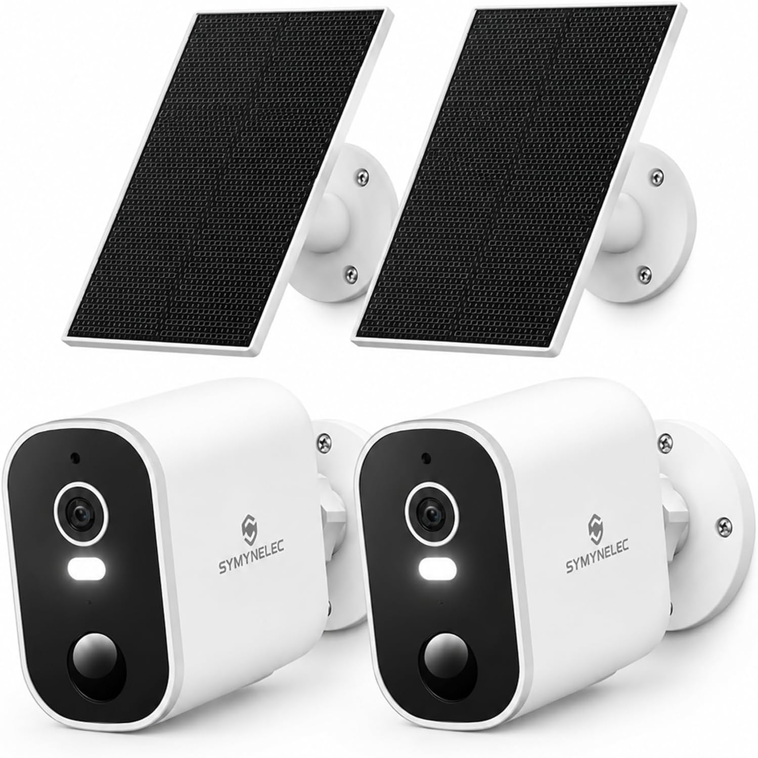 SYMYNELEC 2K Solar Security Cameras Wireless Outdoor, 2-Pack