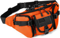 ArcEnCiel Tactical Fanny Pack for Men Women Waist Bag Hip Belt Outdoor Hiking Fishing Bumbag with Patch (Orange)