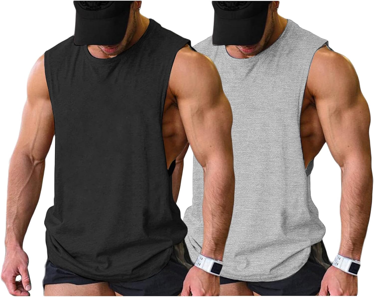 COOFANDY Men Workout Tank Top 2 Pack Gym Bodybuilding Sleeveless T Shirts