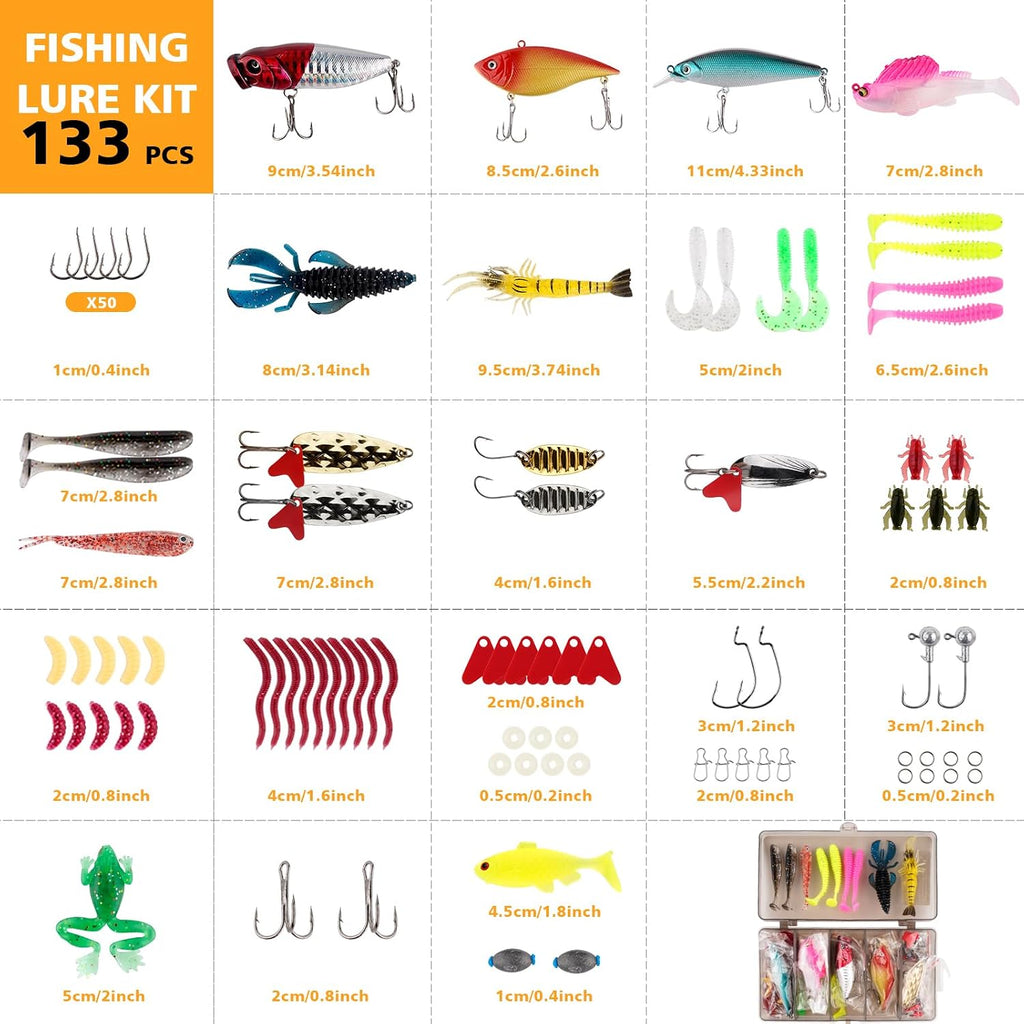 139PCS Tackle Box Backpack,Fishing Backpack with Accessories