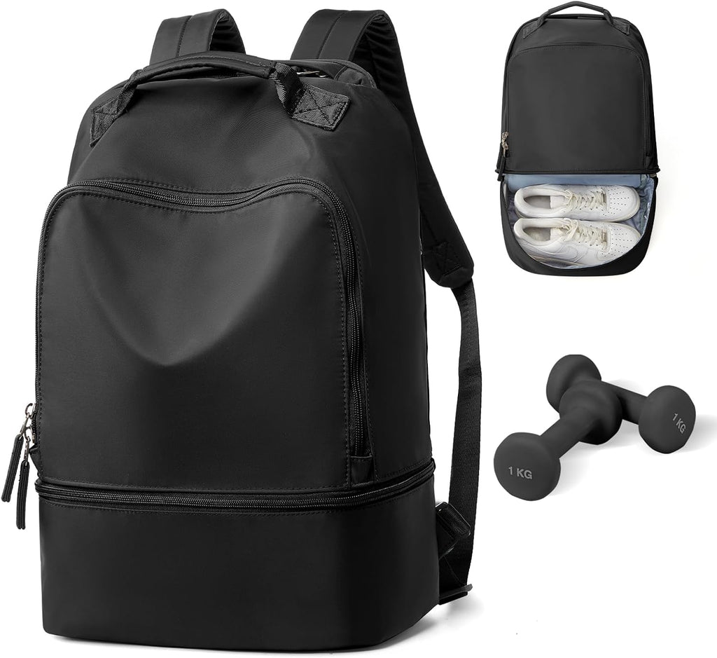 Gym Backpack for Women Men, Lightweight Gym Bag with Shoe Compartment, Waterproof Sports Backpack with Wet Pocket, Green