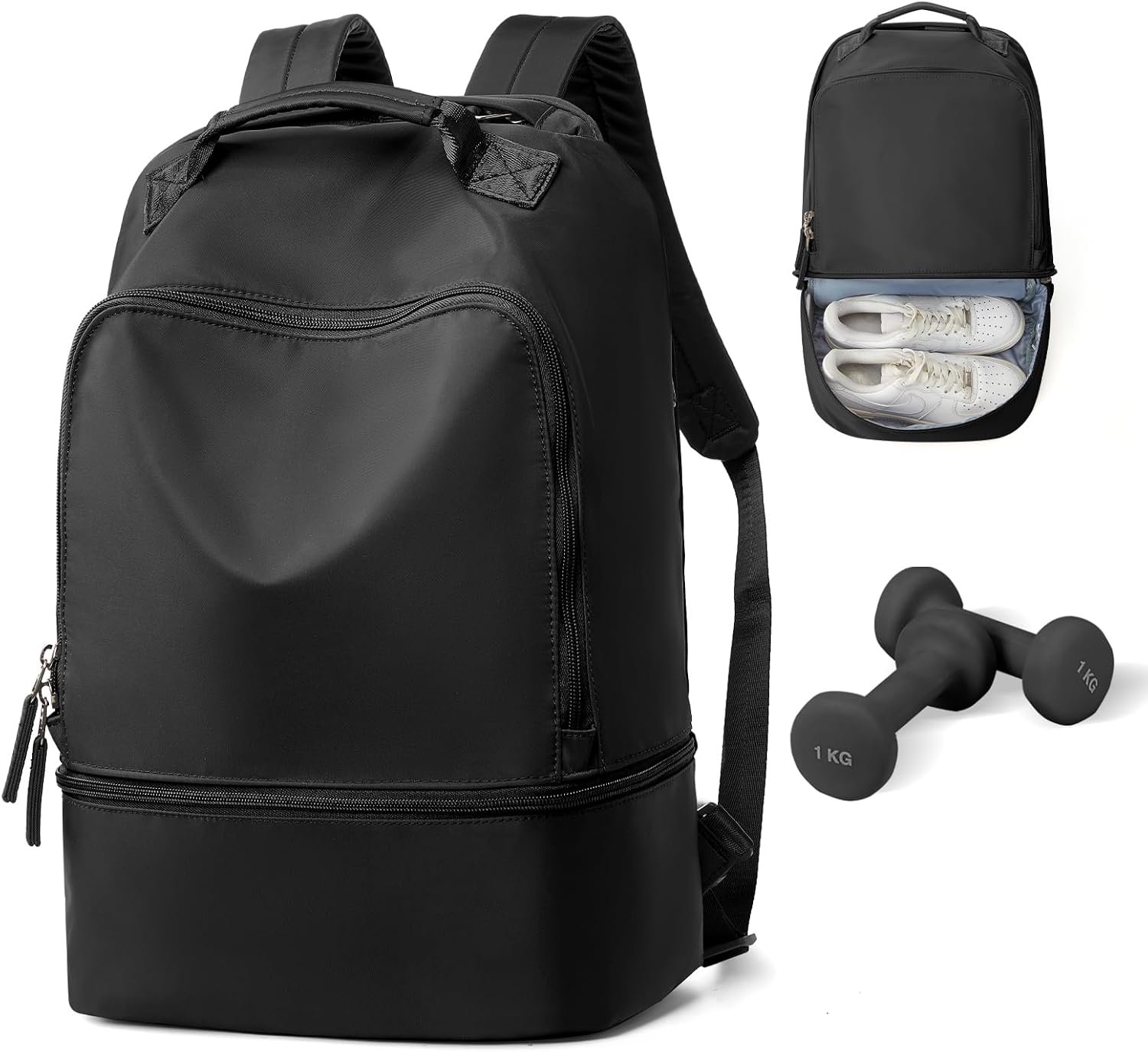 Gym Backpack for Women Men, Lightweight Gym Bag with Shoe Compartment, Waterproof Sports Backpack with Wet Pocket, Green