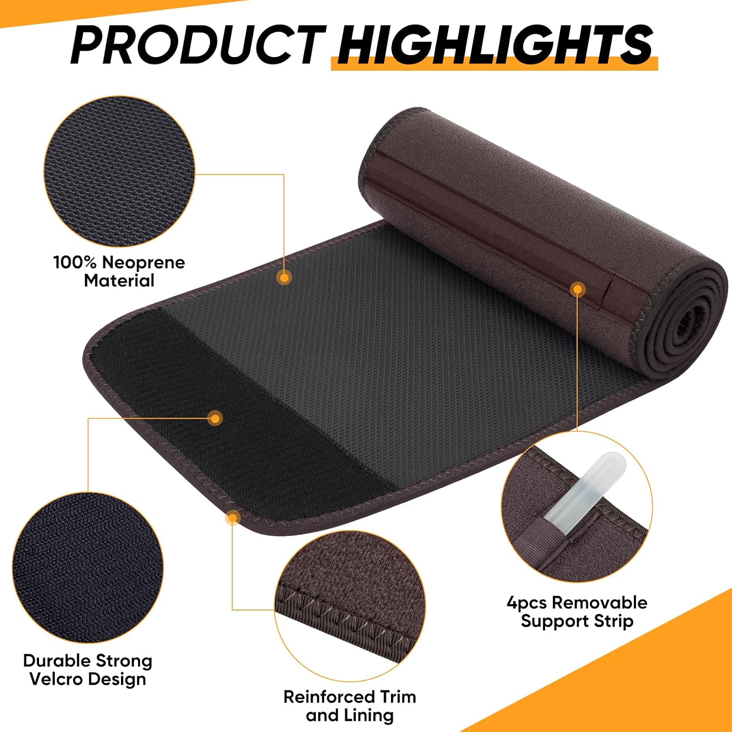 APEXUP Waist Trainer for Women Lower Belly Fat, Men Sweat Band, Stomach Wrap, Waist Trimmer with Removable Lumbar Support