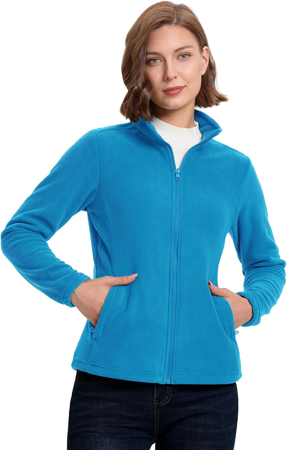 33,000ft Women's Polar Fleece Jacket Zip Up Lightweight Hiking Sweatshirt