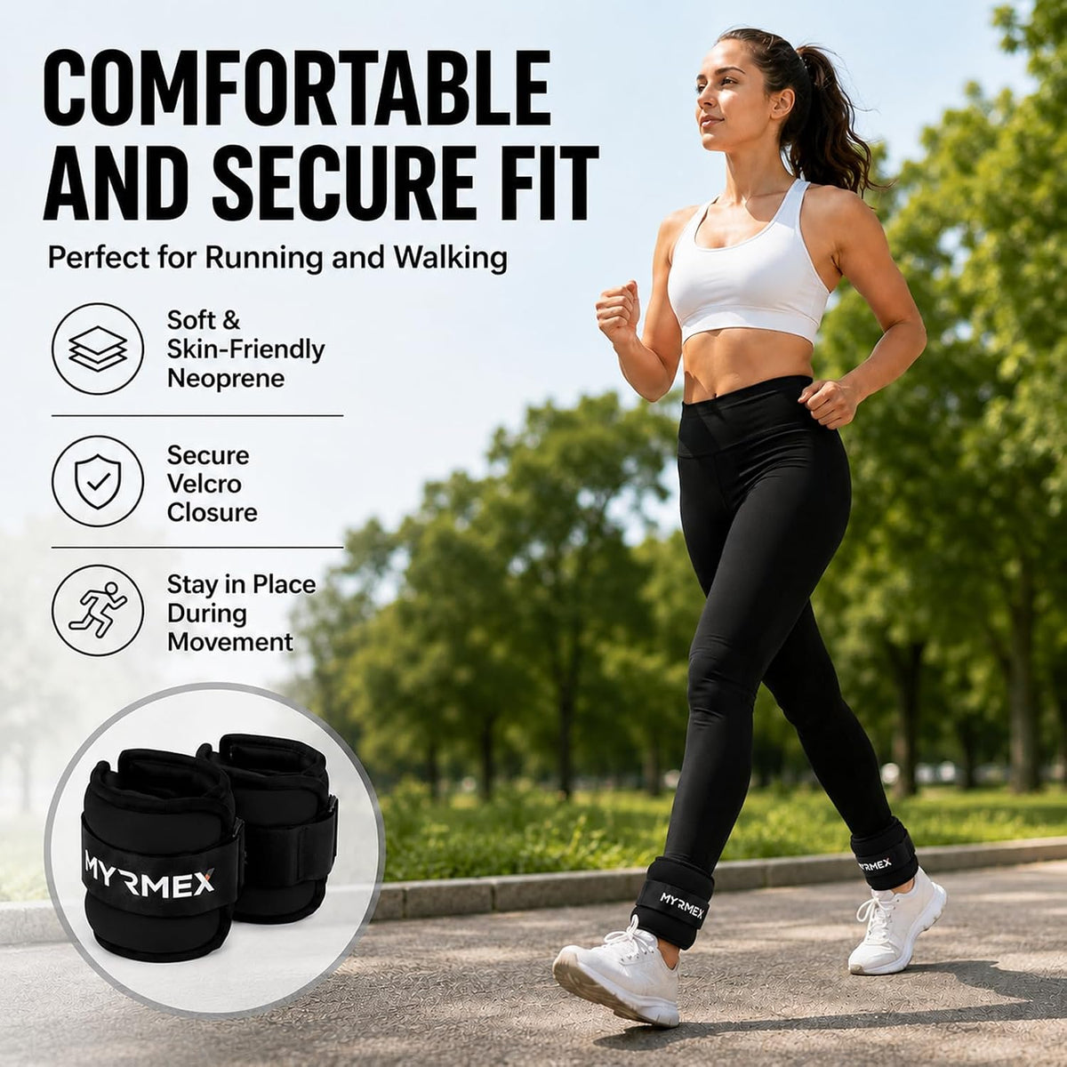 MYRMEX Ankle Weights for Women and Men,1/1.5/2/2.5/3/4 LB Wrist Weights for Women with Hook and Loop Straps Used for Daily Strength Exercises Such As Jogging,Arm waving,Aerobic exercise etc