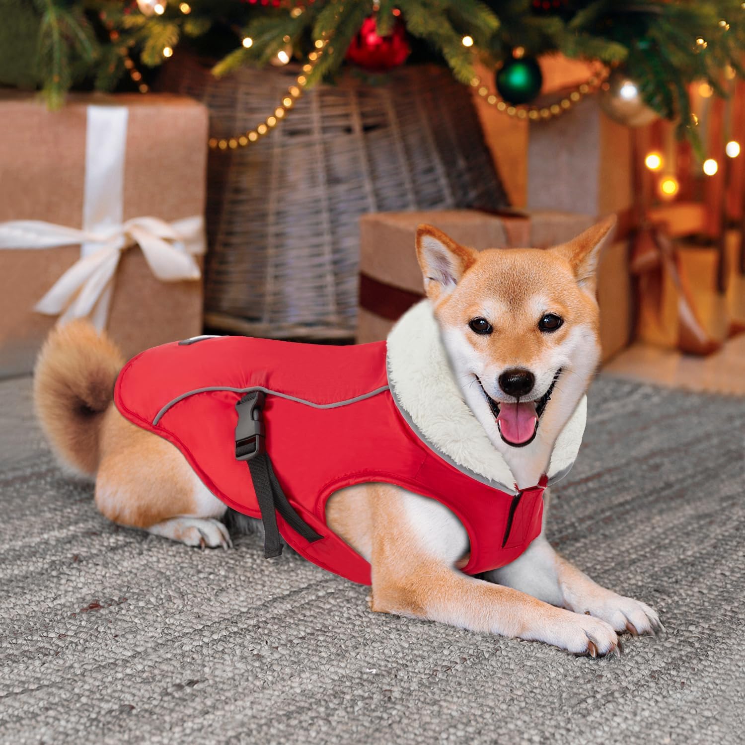 EMUST Dog Winter Coat, Waterproof Fleece Dog Jacket Winter for Small Dogs
