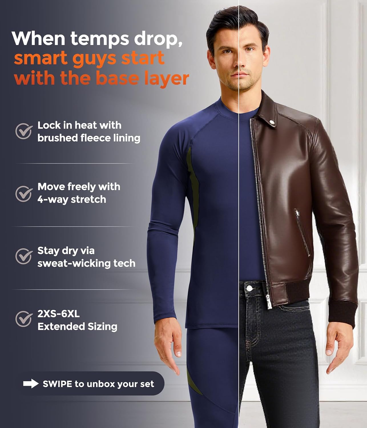 Mens Thermal Underwear Long Johns Set Cold Weather Hunting Base Layer
