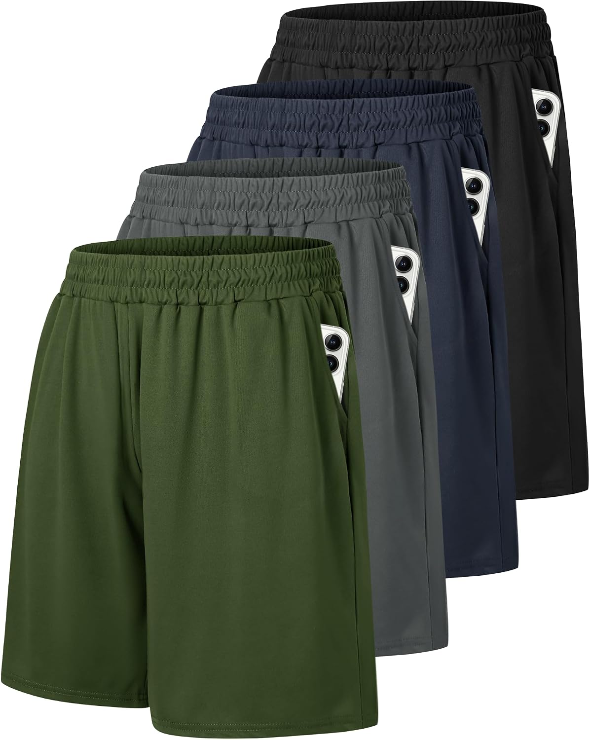 4 Pack Gym Mens Shorts - Basketball Athletic Shorts Fitness Clothing