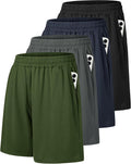 4 Pack Gym Mens Shorts - Basketball Athletic Shorts Fitness Clothing