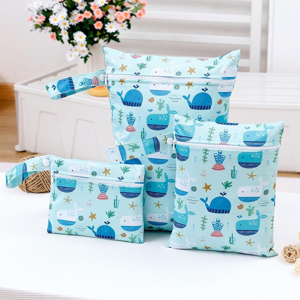 Happy Flute 3 Set Wet Bag Storage Bag Zipper Waterproof Washable