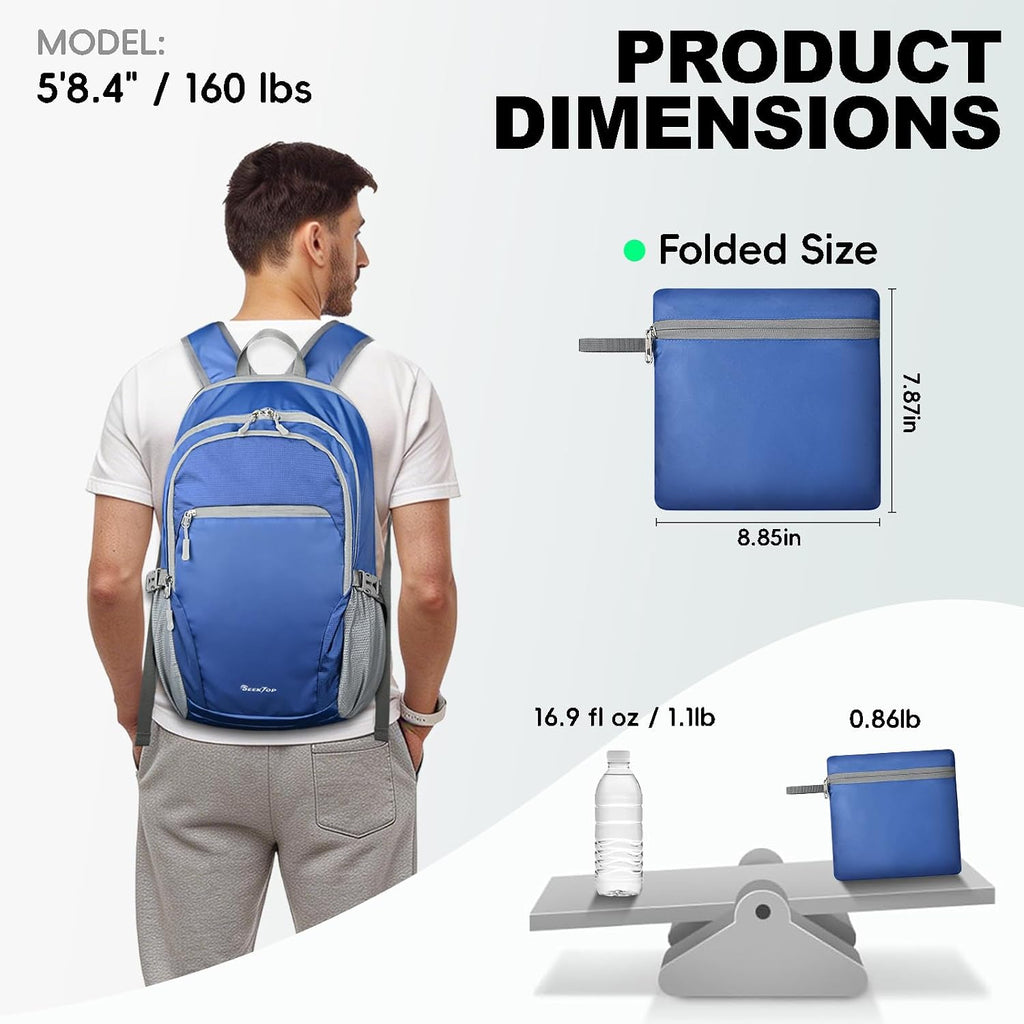 Seektop Travel Backpack, Foldable Expandable 20L-28L Daypack