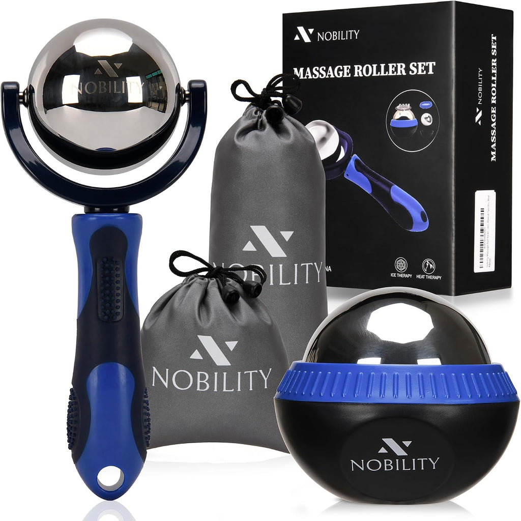Nobility Massage Ball Roller– Ice Cold and Hot for Deep Tissue and Sore Muscle Relief of Stiffness and Stress, Body, Neck, Back, Foot, Plantar (Grey)