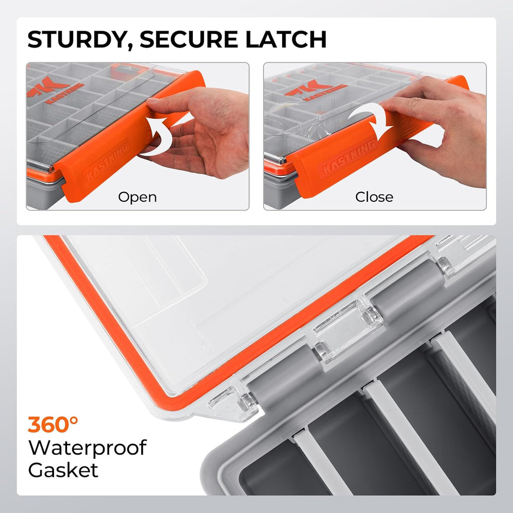 KastKing HyperSeal Waterproof Tackle Box, 3700 Tackle Trays